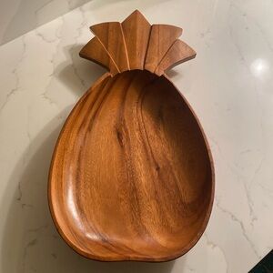 Vintage Monkey Pod Wood Bowl Pineapple